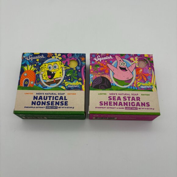 Dr. Squatch Mens Limited Edition SPONGEBOB SQUAREPANTS PATRICK Natural Soap Bars - Picture 1 of 3